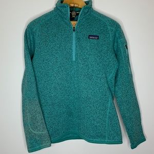 Patagonia Better Sweater 1/4 zip pullover teal Med